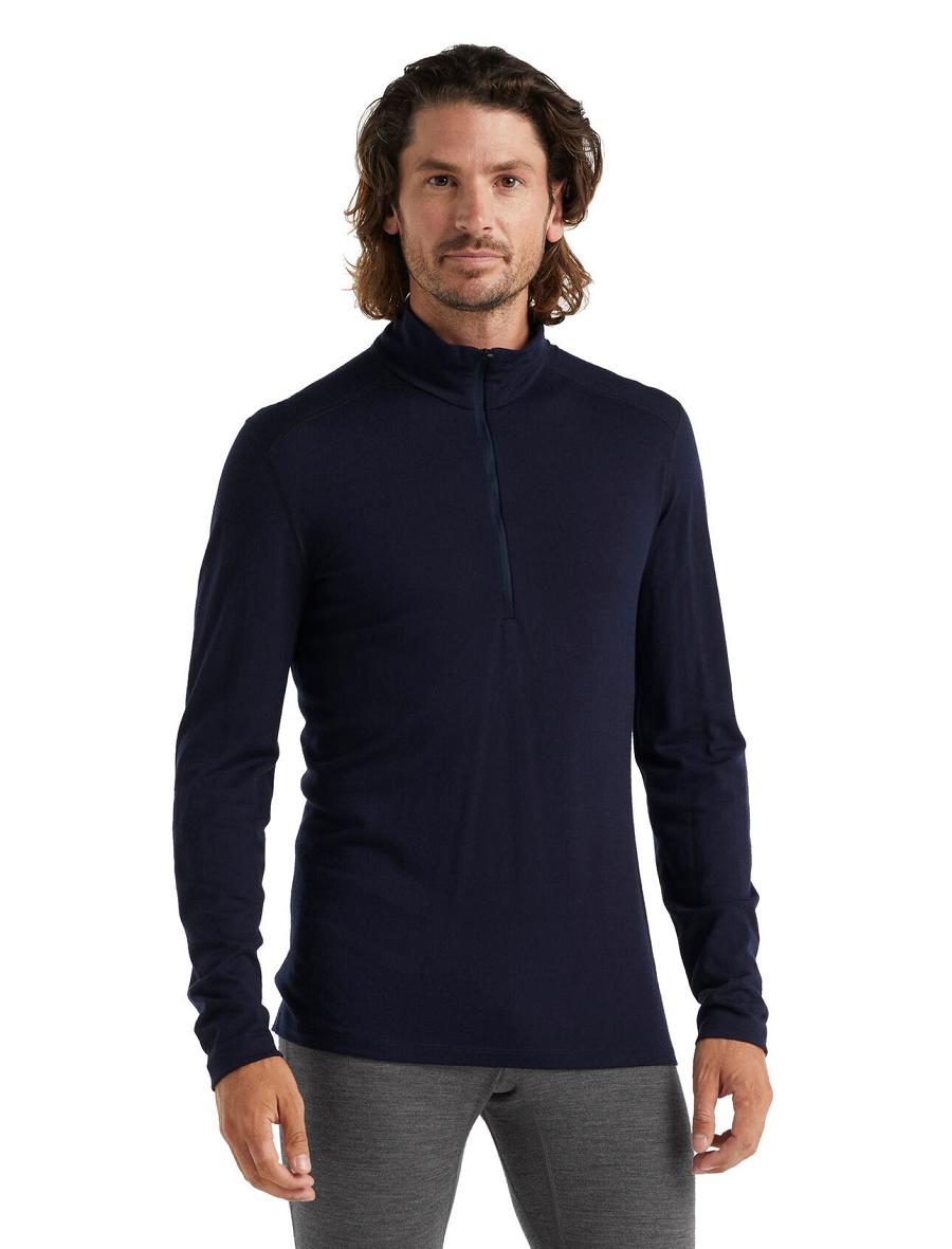 Base Layers Icebreaker Merino 200 Oasis Long Sleeve Half Zip Thermal Top Męskie Granatowe | PL 1588FDNM